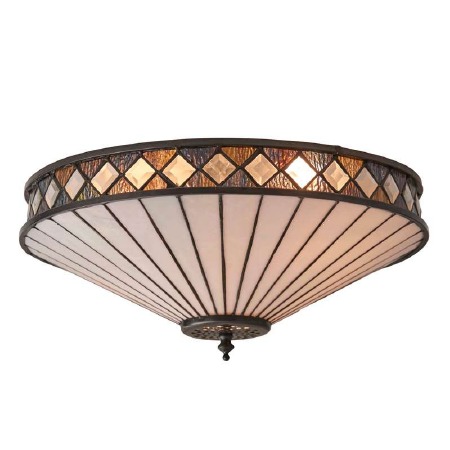Interiors 1900 Fargo Tiffany Flush Ceiling Light