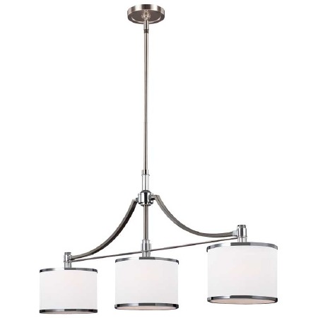 Feiss Prospect Park Chandelier 3 Light Satin Nickel/Chrome