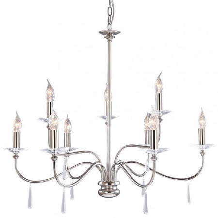 Elstead Finsbury 9L Chandelier Nickel