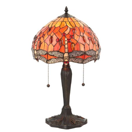 Interiors 1900 Flame Dragonfly Tiffany Table Lamp