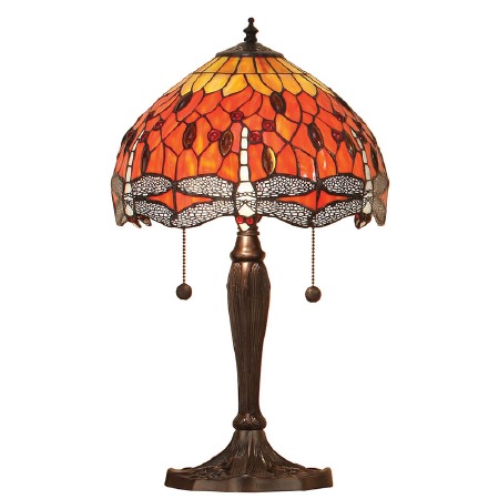 Interiors 1900 Flame Dragonfly Tiffany Table Lamp - Broughtons Lighting ...