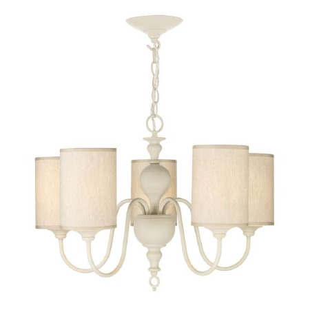 David Hunt Flemish 5 Light Chandelier Cream with Shades
