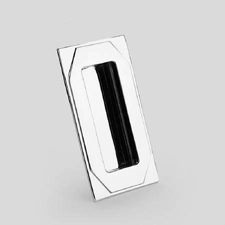 Aston Flush Art Deco Door Pull 90mm Polished Chrome