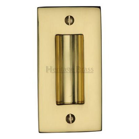 Heritage Flush Pull Handle 4" Polished Brass