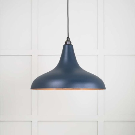 From The Anvil Frankley Pendant Light Dusk With Smooth Copper Interior