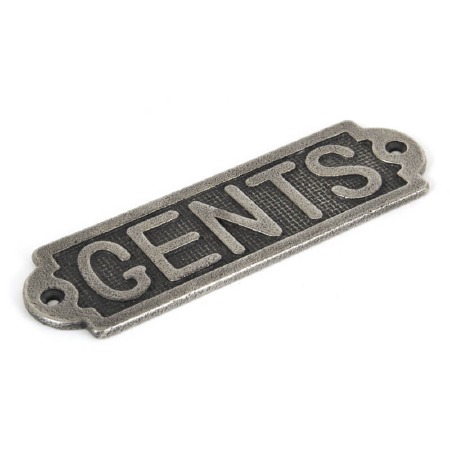 From The Anvil Gents Toilet Door Sign Antique Pewter