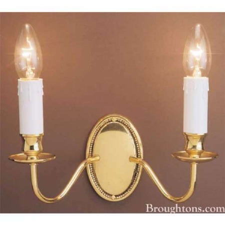 Georgian Double Wall Light Polished Brass