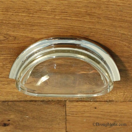 Glass Cup Drawer Pull Handle Nickel Small
