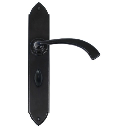 From The Anvil Gothic Curved Bathroom Lever, Black