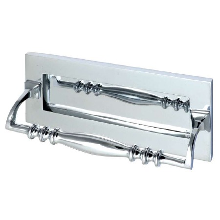 Grab Handle Letter Plate Polished Chrome