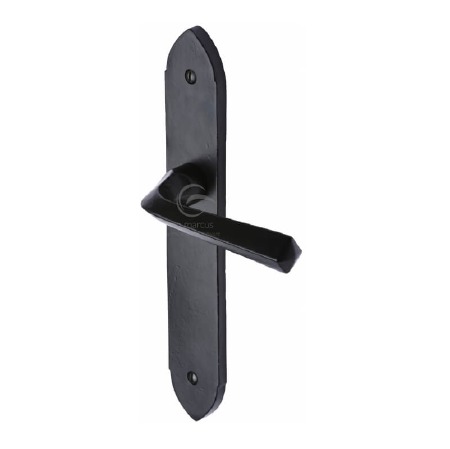 Heritage Grafton Lever Latch Door Handles FB4410 Black Iron Rustic