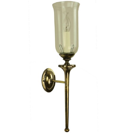 Grosvenor Wall Light with Storm Glass Renovated Brass