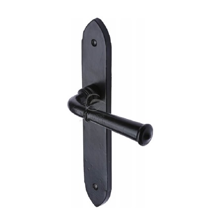 Heritage Hadley Lever Latch Door Handles FB4710 Black Iron Rustic