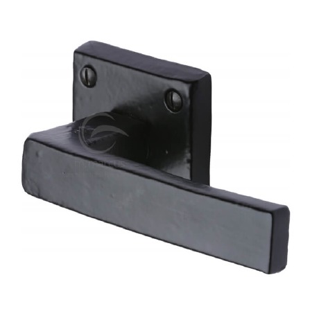 Heritage Hanwood Door Handle FB5410 Black Iron Rustic