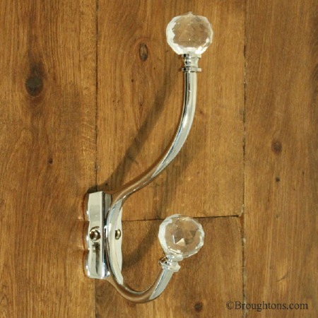 Faceted Hat and Coat Hook Polished Nickel