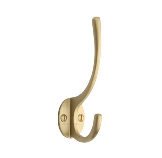 Triple Door Hook Antique Satin Brass - Broughtons Lighting & Ironmongery