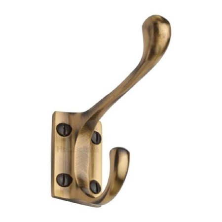 Heritage Hat & Coat Hook V1056 Antique Brass - Broughtons Lighting &  Ironmongery