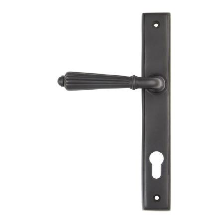 From The Anvil Hinton Slimline Sprung Lever Espag Lock Set Door Handle Aged Bronze