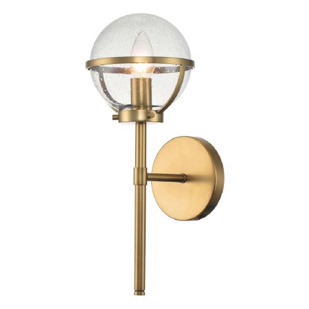 Hinkley Hollis Single Bathroom Wall Light Clear Glass Heritage Brass