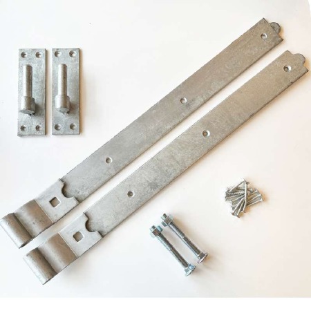 Cranked Hooks & Bands Hinges 24" With Fixings Galvanised Steel