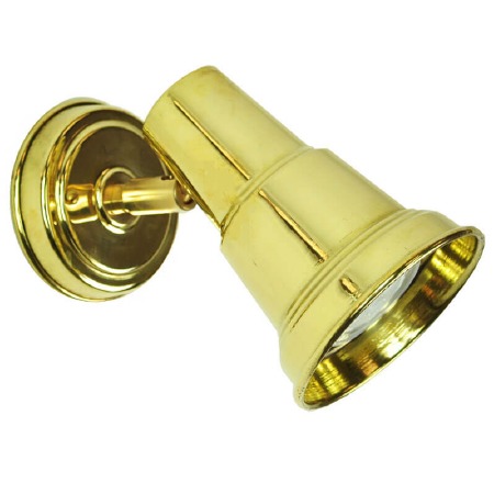 Industrial Spotlight Polished Brass Unlacquered