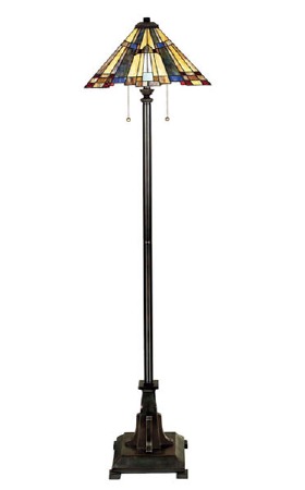 Quoizel Inglenook Tiffany Floor Lamp Valiant Bronze