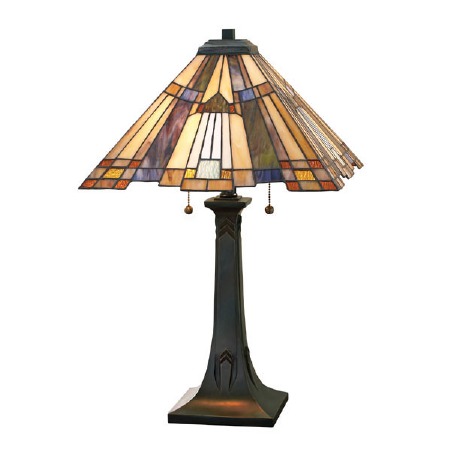 Quoizel Inglenook Tiffany Table Lamp Valiant Bronze