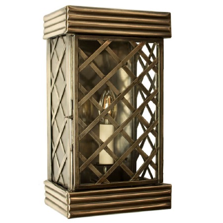 Ivy Flush Outdoor Wall Lantern Small - Renovated Brass