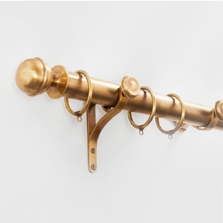 Curtain Pole ONLY 38mm Antique Satin Brass