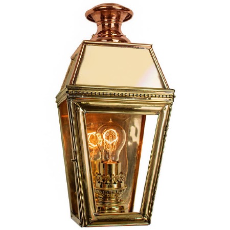Kensington Passage Flush Outdoor Wall Lantern Single Light Polished Brass