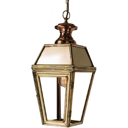 Kensington Hanging Pendant Lantern with Single Light Polished Brass Unlacquered