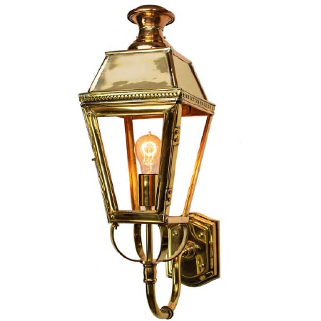 Kensington Outdoor Wall Lantern Polished Brass