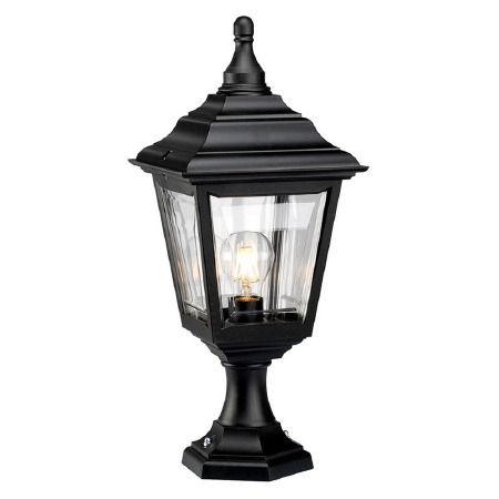Elstead Kerry Pedestal Lantern Light Black