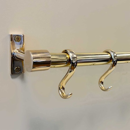 The Kirby Kitchen 3/4" Utility Rail 75cm Polished Brass Unlacquered