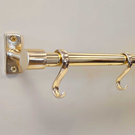 The Kirby Kitchen 3/4" Utility Rail 110cm  Antique Satin Brass