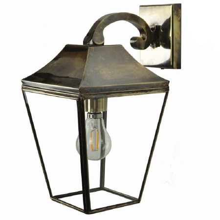 Knightsbridge Outdoor Overhead Wall Lantern Renovated Brass