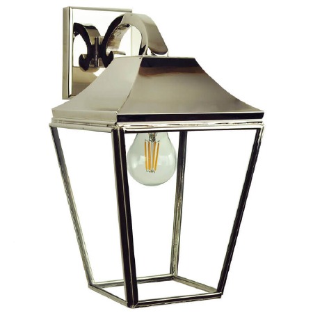 Knightsbridge Outdoor Overhead Wall Lantern Polished Nickel