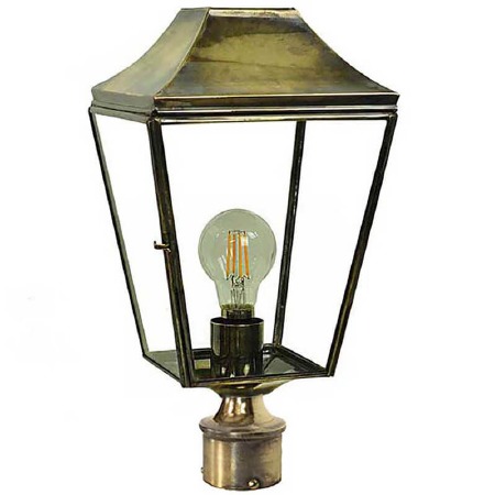Knightsbridge Lamp Post Head to suit 2" dia. Renovated Brass