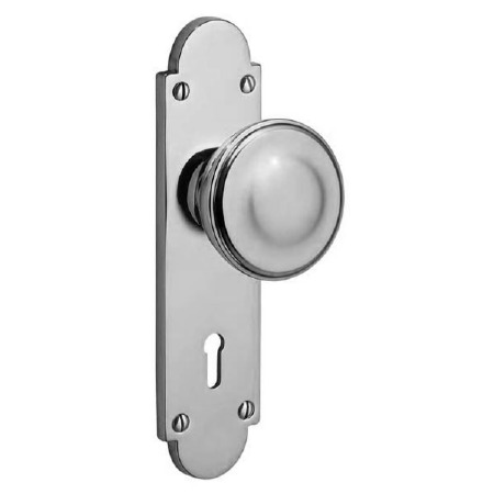 Constable 603 Door Knob On Lock Plate Polished Chrome