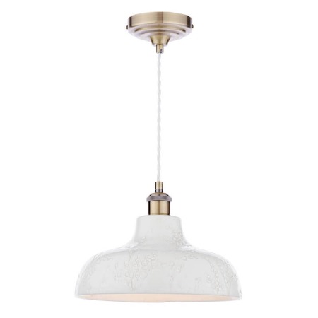 Laura Ashley Pussywillow Single Pendant Light White