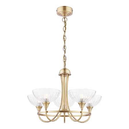 Laura Ashley Wellham 5 Light Chandelier Antique Brass