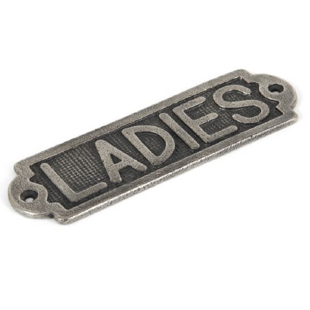 From The Anvil Ladies Toilet Sign Antique Pewter