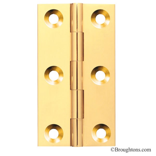 38mm x 23mm Butt Hinge Polished Brass Unlacquered Broughtons Lighting