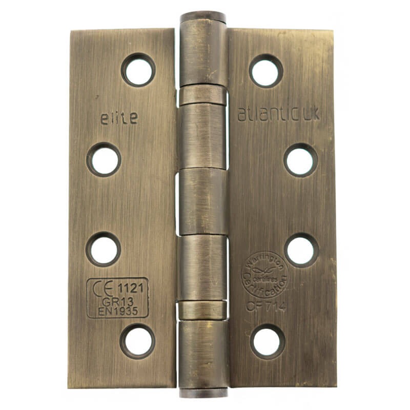 Grade 13 Ball Bearing Butt Hinges 4 X 3 Matt Antique Brass Broughtons Lighting And Ironmongery 0083