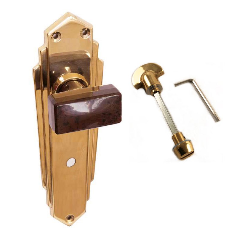 Brolite 6893m Brass With Walnut Bakelite Bathroom Door Knobs