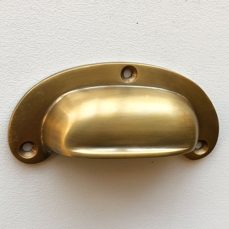 Traditional Heavy Drawer Pull Antique Satin Brass - Broughtons Lighting ...