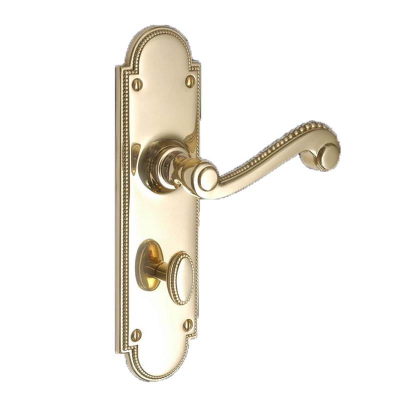 Princess 949 Bathroom Door Handles Polished Brass Lacquered