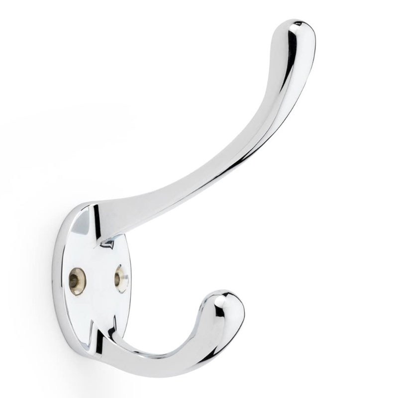 Alexander and Wilks Traditional Double Robe Hook - Polished Chrome