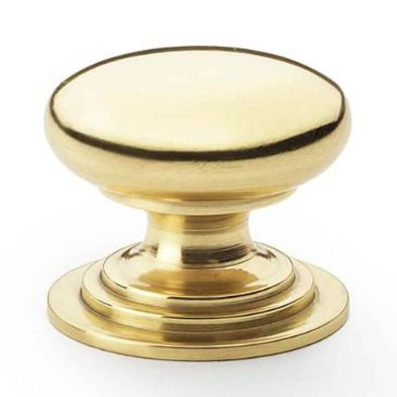 Waltz Cupboard Knob 25mm Polished Brass Lacquered Broughtons Lighting And Ironmongery 6588