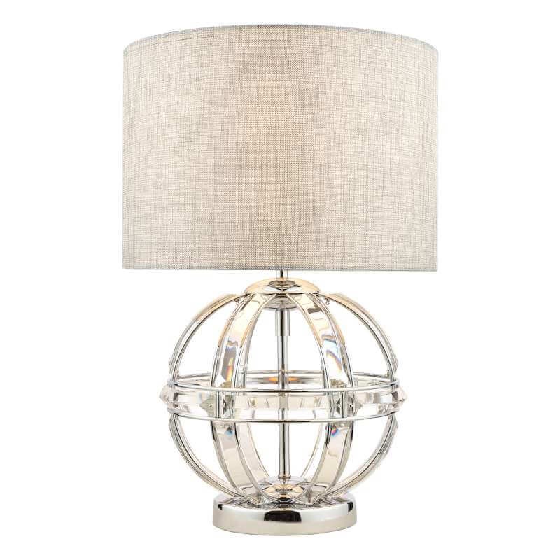 Laura Ashley Aidan Table Lamp Polished Chrome with Shade Broughtons